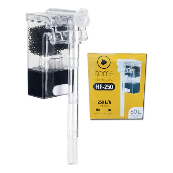 Filtro Hang-on Soma 250l/h Hf-250 Para Aquários Até 30l