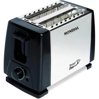 Torradeira Mondial Nt-01 Preta E Prata 220v Torradeira Mondial Nt-01 Preta E Prata 220v