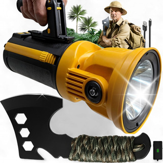 Combo Emergência Holofote Super Led E Machado Tático De Aço Combo Emergência Holofote Super Led E Machado Tático De Aço