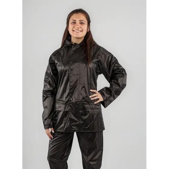 Equipo De Lluvia Impermeable Pvc Reforzado Negro