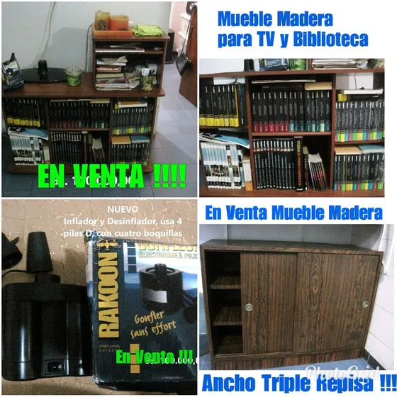 Mueble Varios Biblioteca Con Repisa Para Tv (usado)