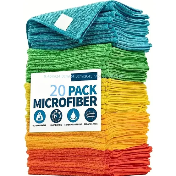 20 Piezas De Toallas De Microfibra Multiusos Para Limpiar Mix Color