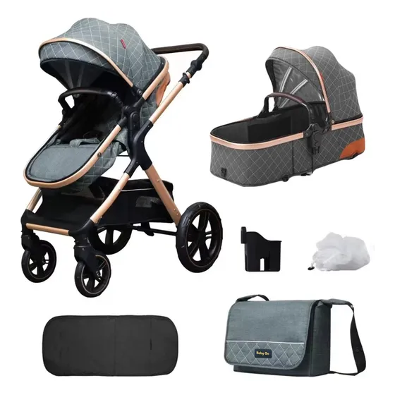 Coche Bebé Tipo Moises 3 En 1  En Aluminio Y Accesorios