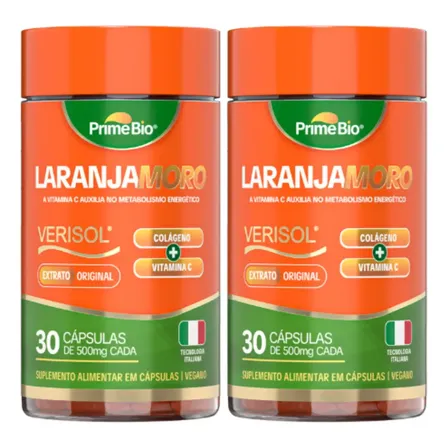 Kit 2x Laranja Moro Morosil + Colágeno Verisol + Vitamina C - Prime Bio