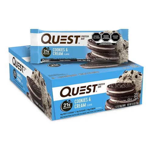 Quest Nutrition Barra De Proteína Sabor Galletas Con Crema - Caja con 12