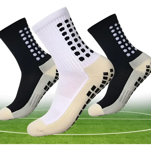 Kit 3 Pares Meia Antiderrapante Esportiva Futebol Treino Pro