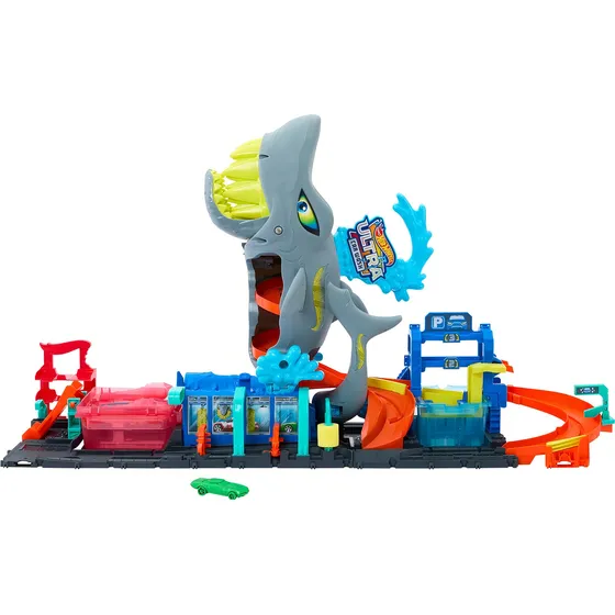 Pista Hot Wheels Mega Rapid Shark Wash City, color mate