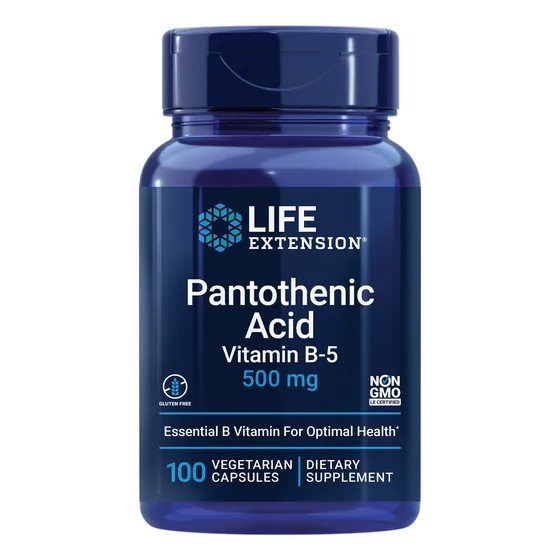 Vitamina B5 Ácido Pantoténico 500 Mg Con Calcium Life Extens