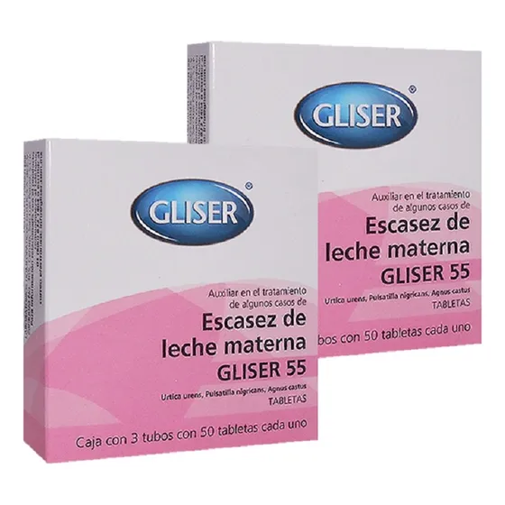 Gliser 55 Escases D Leche Materna Lactancia Homeopatico 2pz
