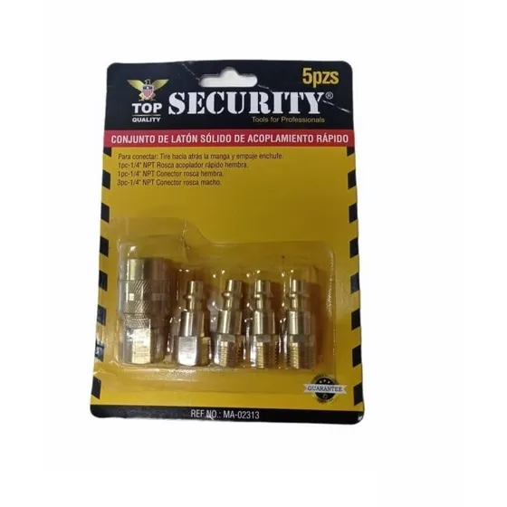 Acoples Conectores Para Compresor 5 Pzas Bronce Security