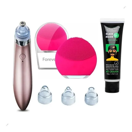 Mascara Negra Extrator Elétrico De Acnes E Esponja Forever