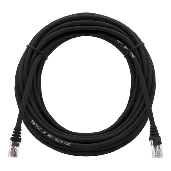 Cabo Patch Cord 100%cobre Preto Furukawa 10 Metros Cat6