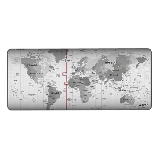Alfombrilla Para Escritorio Vibe Flow World Mt494w Negro Color Gris Diseño impreso Estampado Mapa