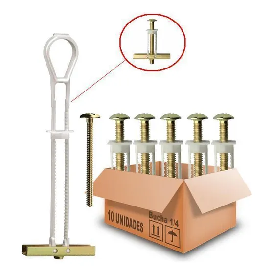 Bucha Gesso Drywall Sforbolt C/ Parafuso 1/4 - 10pcs C/