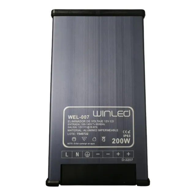 Fuente De 12v @ 200w Ip63, Con Enfriamiento Interno. 