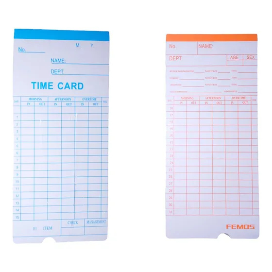 100 Tarjetas Marcado De Reloj Control Asistencia