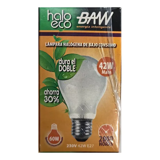 Lampara Halógena 42w = 60w Baw - Pack X10 Unidades Blanco Cálido
