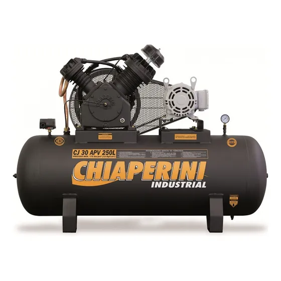 Compressor Elétrico 30 Pés 250 Litros Trifásico Chiaperini