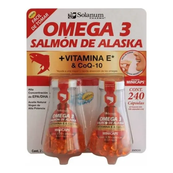 Omega 3 Salmón De Alaska, Vitamina E Y Coq10 240 Cápsulas