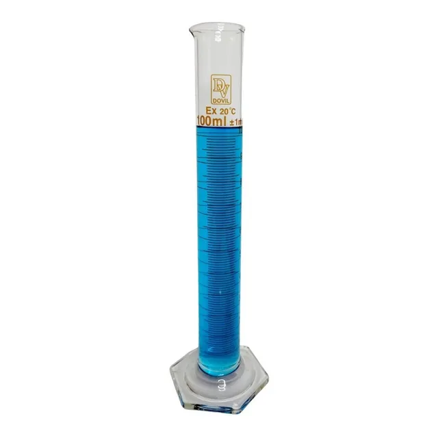 Proveta De Vidro Graduada Com Base Hexagonal De Vidro 100ml