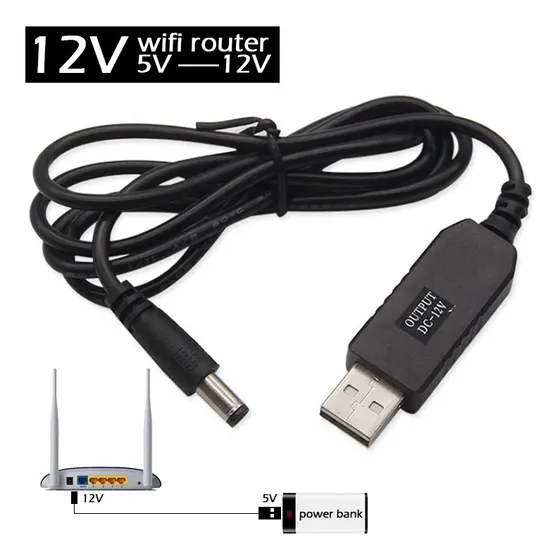 Cable Convertidor Usb 5v A 9v 12v Router Modem Internet Wifi