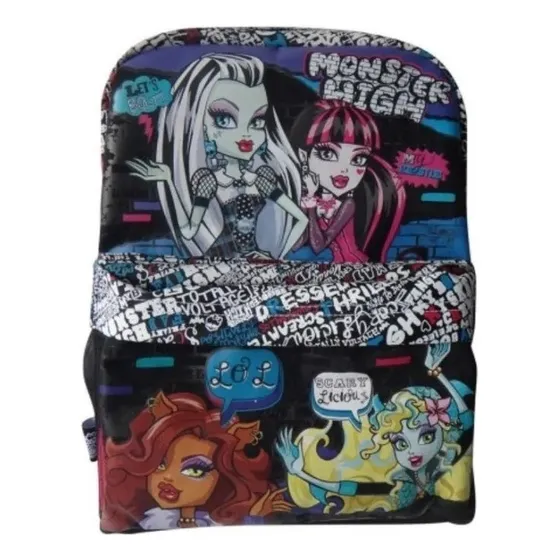 Mochila Espalda 16 Pulgadas Monster High Cresko Dm406 Color Negro