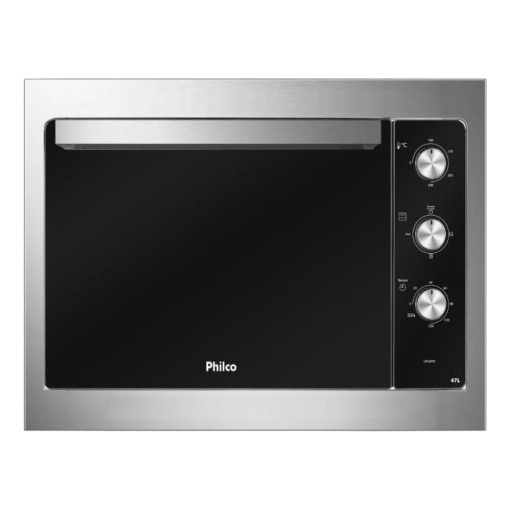 Forno Elétrico De Embutir Philco Pfe47e Esmaltado Dupla Resi Cor Aço Escovado