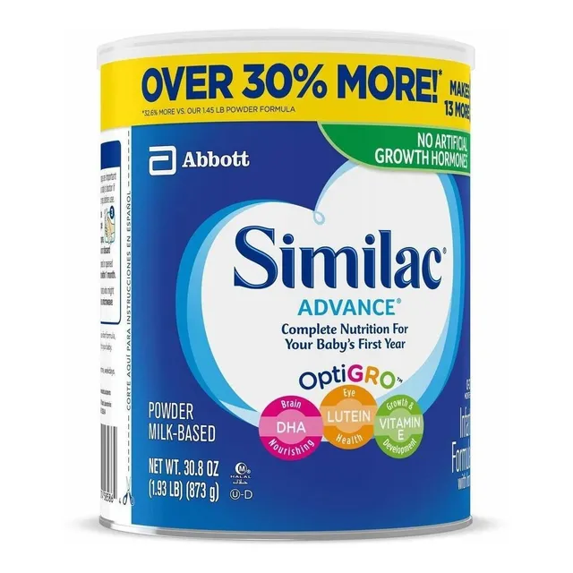Similac Advance Formula Para Bebe Leche En Polvo 837g Lata