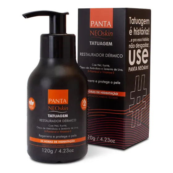 Creme para Tatuagem Restaurador Dérmico 120g Panta NEOskin Black