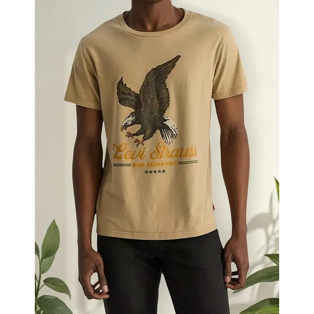 Remera Hombre Algodon Graphic Set In Neck Strauss Egret