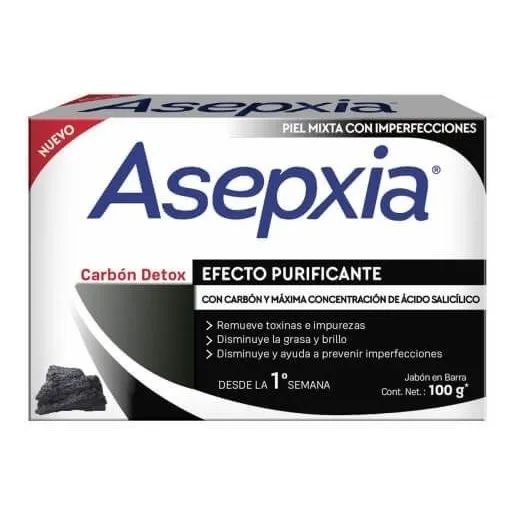 Jabón Asepxia Carbón Detox 100 G