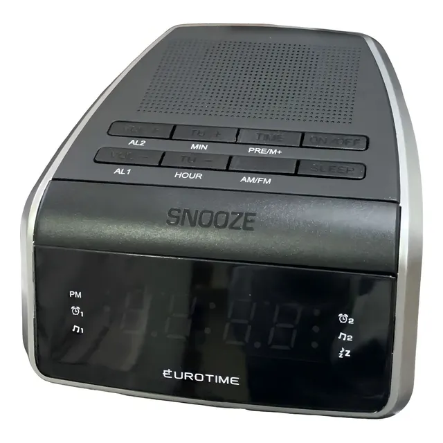 Reloj de mesa digital Eurotime 33/509 color negro 220V