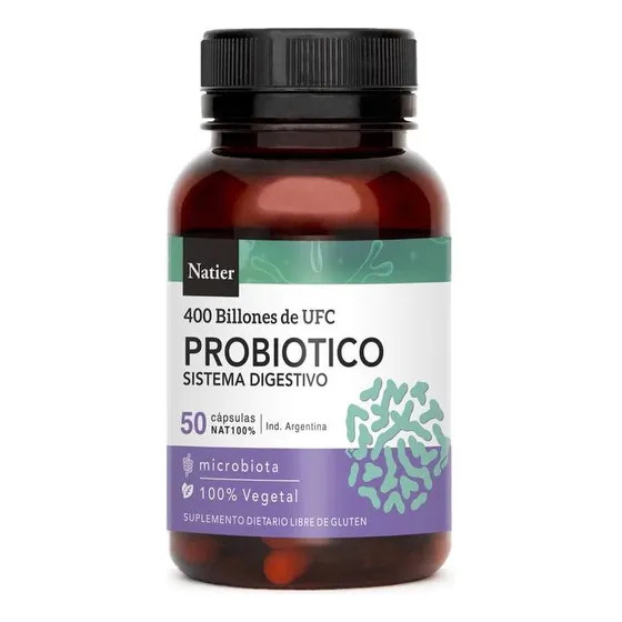 Probiotico Natier Sistema Digestivo Apto Vegano 50 Caps