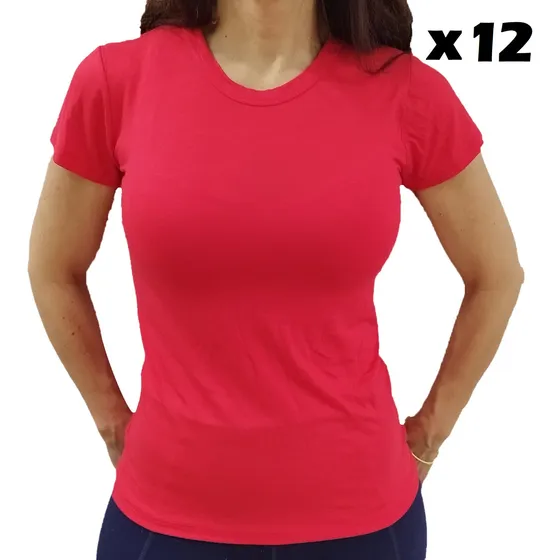 Blusa 1 Docena (12) Color Surtido Stretch Manga Corta Qantik