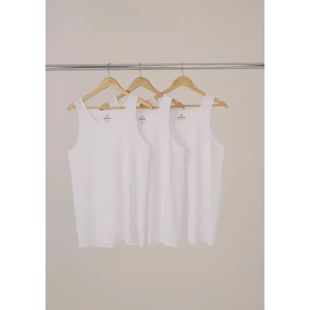 Kit Com 3 Regatas Masculinas Básicas Slim Hering