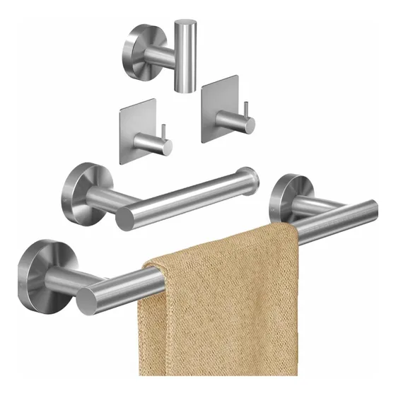 Kit Accesorios D Baño Acero Inoxidable Negro Mate Y Satinado