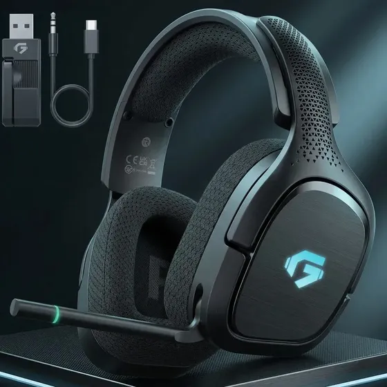 Fone De Ouvido Headset Gamer Sem Fio Olafvi Captain 700 Pro Over-ear Microfone Cancelamento Ruído Pc