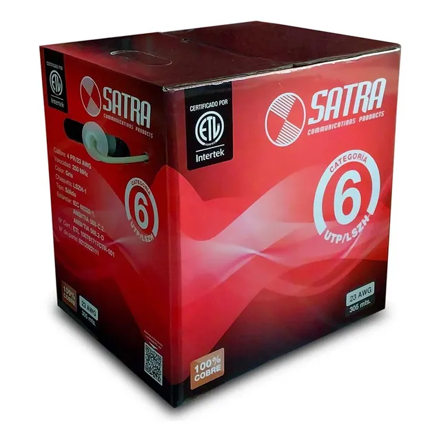 Cable Utp Satra Cat6 - Cobre Certificado - Arteus Comp Sac