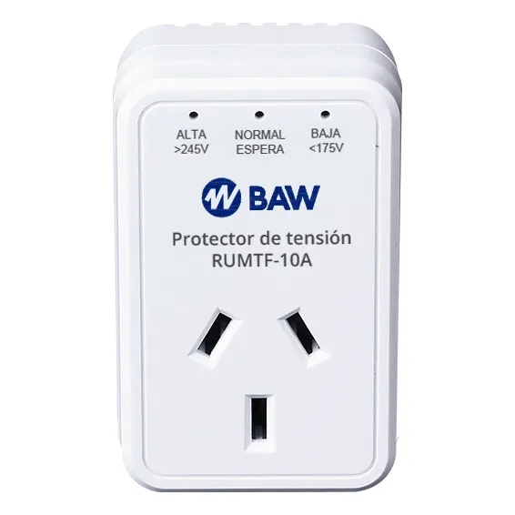 Protector De Tension Monofasico Enchufable 10a 220vca Baw