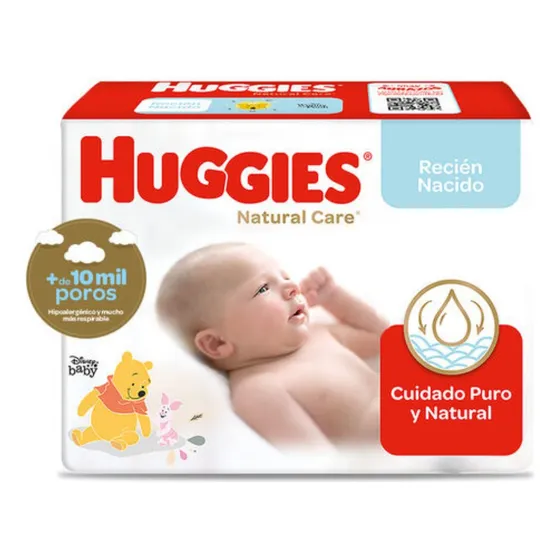Pañal Huggies Natural Care Froz. Talla P 50 Und