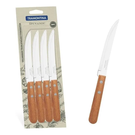 Juego 12 Cuchillos Tramontina Dynamic Mango Madera Original