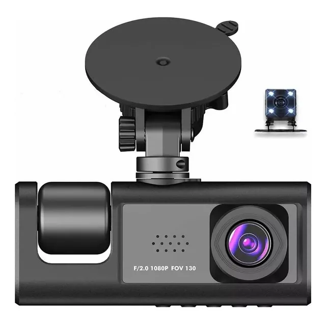 Cámara Para Auto Hd 1080p Vision Nocturna Dashcamera 3 Cámar