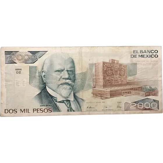 México  Billete De 2000 Pesos  1989