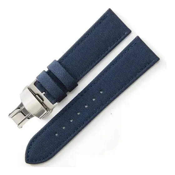 Pulseira Relógio Nylon Com Couro Fecho Deployant Aço