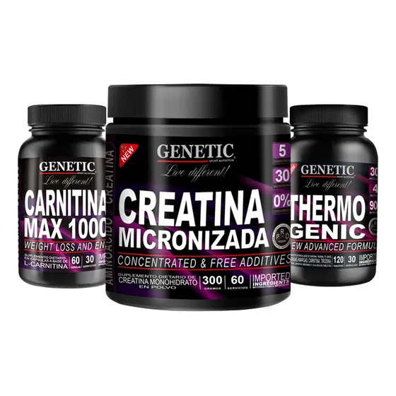 Musculos Magros Creatina 300gr Carnitina Thermogenic Genetic