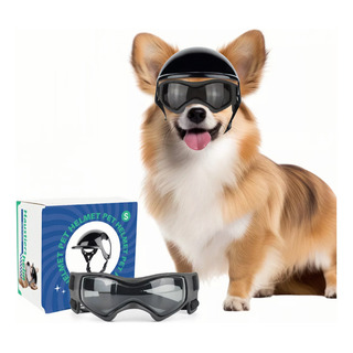 Casco Con Lentes Para Perro Pequeño A Mediano Para Moto Casco Con Lentes Para Perro Pequeño A Mediano Para Moto