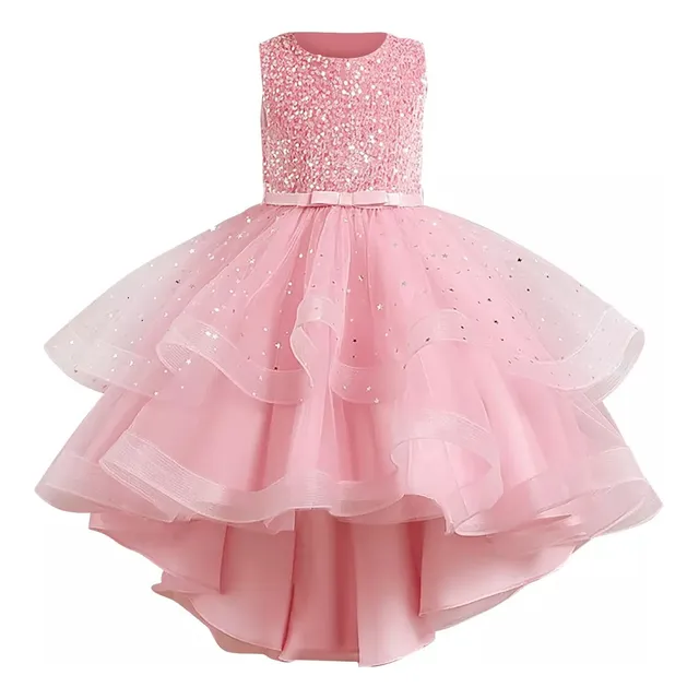 Vestido De Tutú Para Niñas,con Lentejuelas, Lazo,vestido Tul