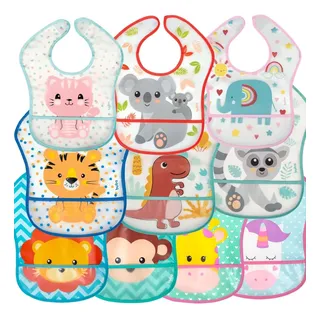 Babador Plastico Com Bolso Pega Migalhas E Ajuste Buba Babador Plastico Com Bolso Pega Migalhas E Ajuste Buba