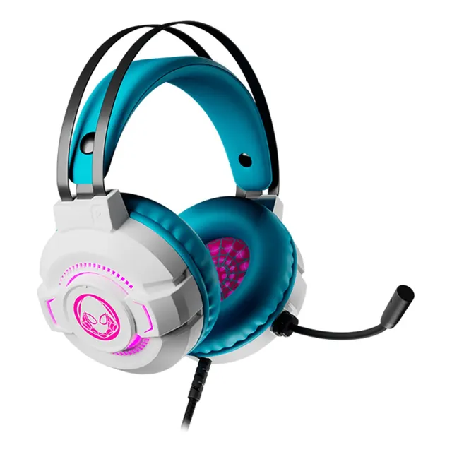 Auriculares Gamer Marvel Ghost Spider Xtech Luz Pc Blancos