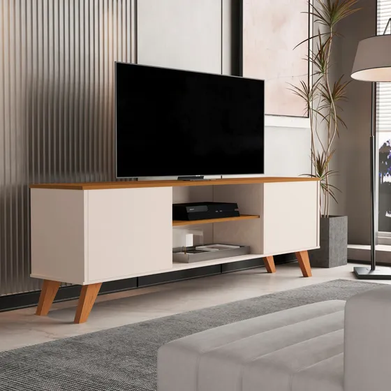 Rack De Tv Para Sala Moderno Com Prateleiras Estante
